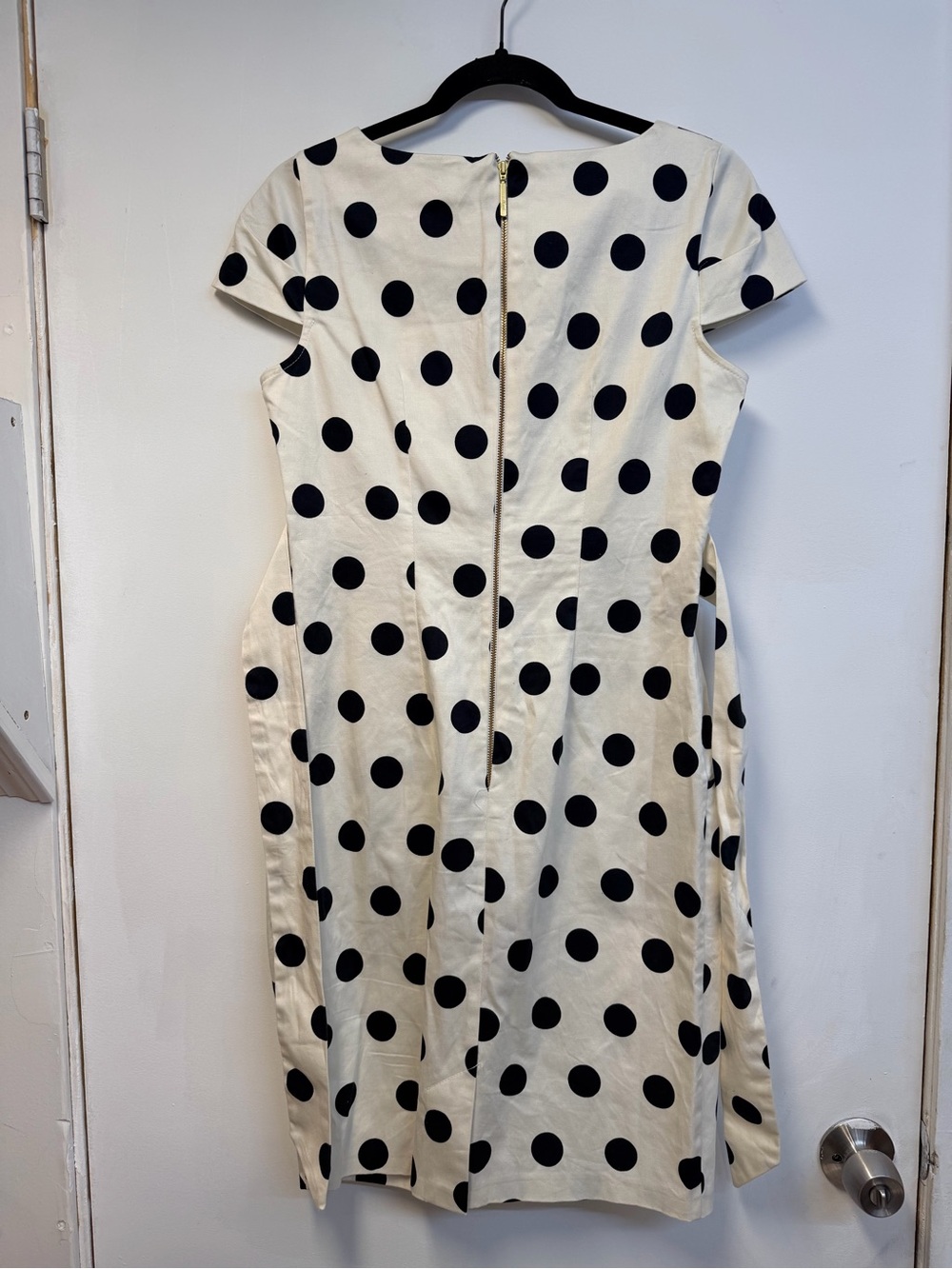 Closet Cream Polka Dot Short Sleeve Fit & Flare Dress size 8 - Picture 6 of 6